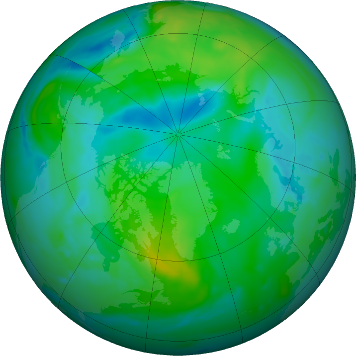 Arctic ozone map for 28 August 2022